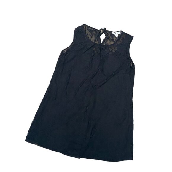 CAbi Tops - CAbi Women's Black Lace Sleeveless Blouse With Keyhole/Tie Back Size XS